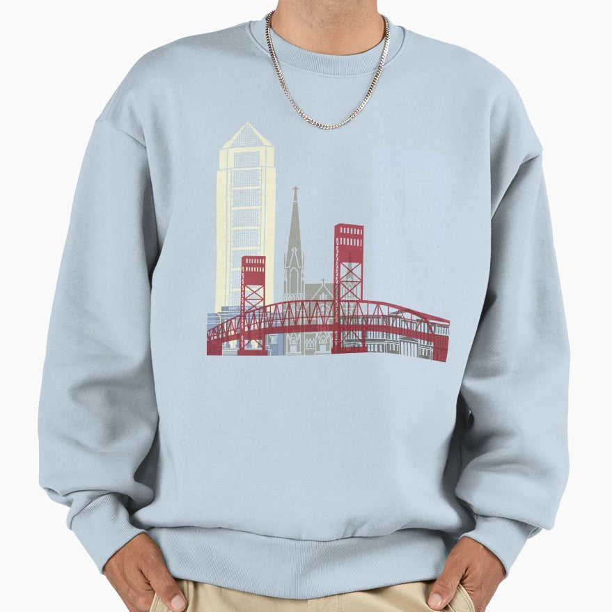 Jacksonville Skyline Sweatshirt - Novelty Apparel Men Women - T-Shirt, Sweatshirt, Hoodie