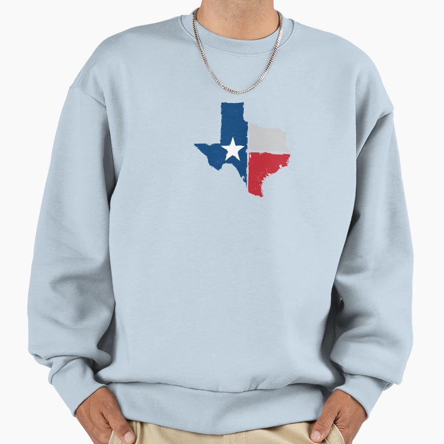 Texas State Flag Sweatshirt - Minimalist Print for Adults - T-Shirt, Sweatshirt, Hoodie