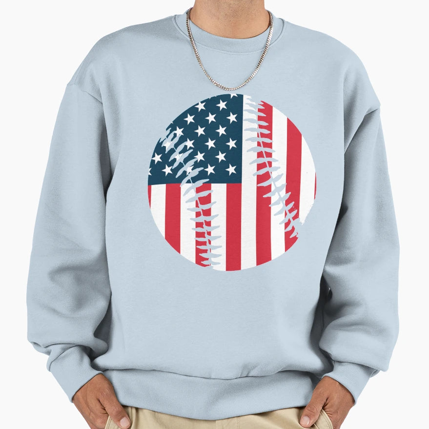 Baseball Product Usa Flag Sport Sweatshirt - Fun Novelty Design for Adults - T-Shirt, Sweatshirt, Hoodie