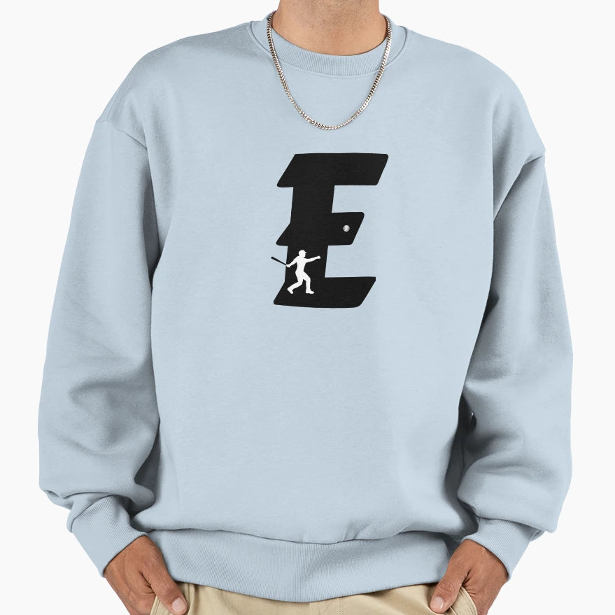 Personalized Baseball Initial E Sweatshirt - Trendy Graphic for Adults - T-Shirt, Sweatshirt, Hoodie