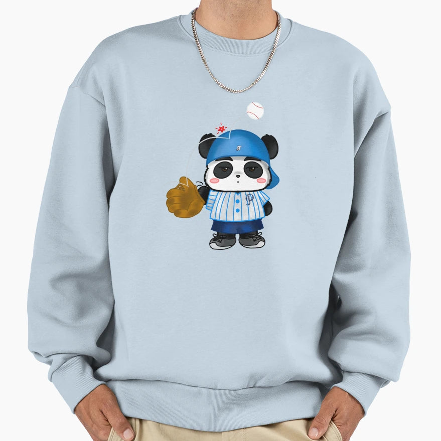Papa Panda Baseball Practice Sweatshirt - Graphic Print Men Women - T-Shirt, Sweatshirt, Hoodie
