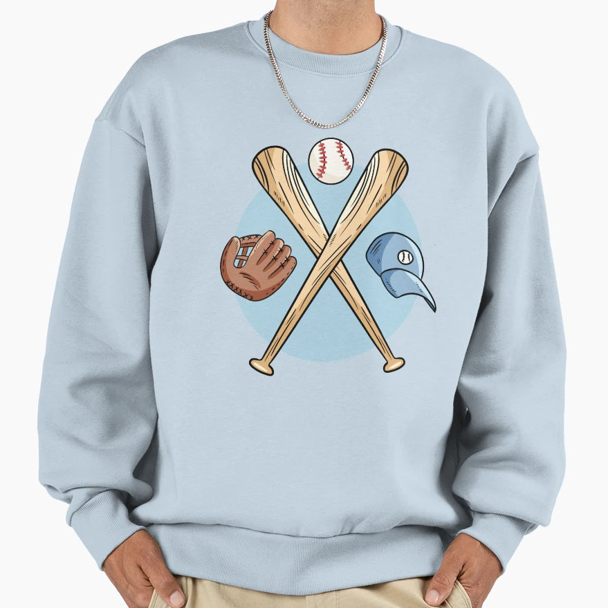Baseball Symbols Sweatshirt - Graphic Print Men Women - T-Shirt, Sweatshirt, Hoodie