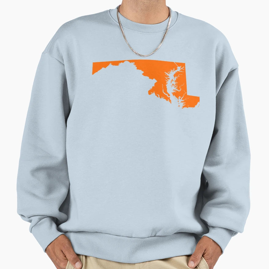 Orange Maryland Sweatshirt - Casual Everyday Wear Men Women - T-Shirt, Sweatshirt, Hoodie