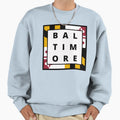 Baltimore Maryland Flag Spellout Sweatshirt - Novelty Apparel for Adults - T-Shirt, Sweatshirt, Hoodie