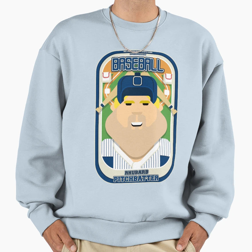 Baseball Blue Pinstripes Rhubarb Sweatshirt - Streetwear Style for Adults - T-Shirt, Sweatshirt, Hoodie