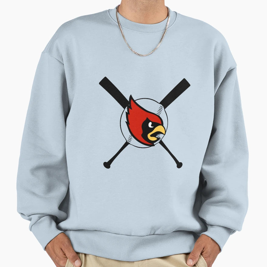 Cua Cardinal Over Softball White Sweatshirt - Trendy Graphic for Adults - T-Shirt, Sweatshirt, Hoodie