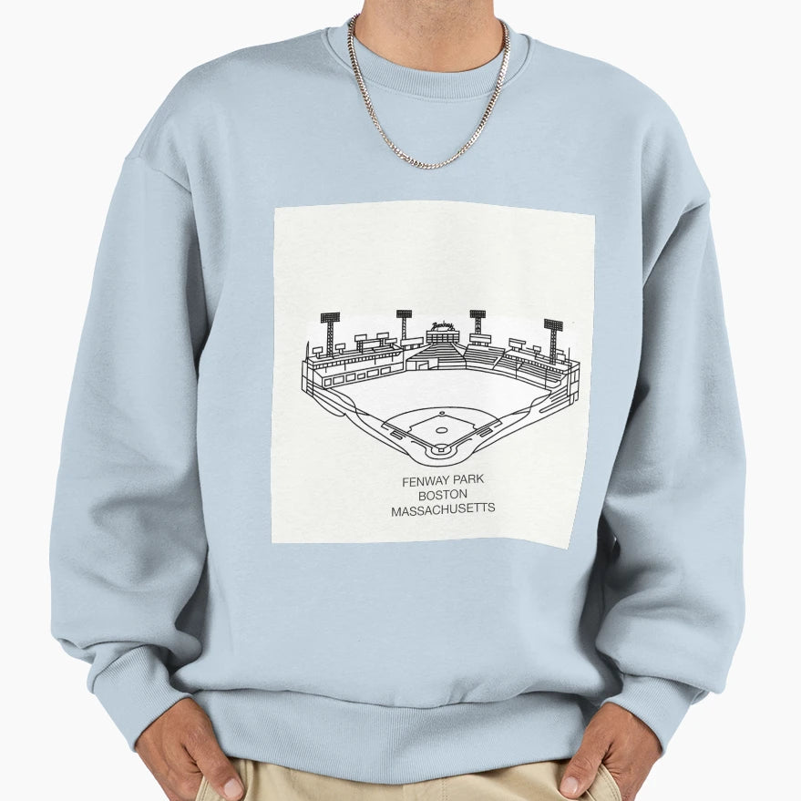 Fenway Park Fine Line Drawing Sweatshirt - Custom Art Print Men Women - T-Shirt, Sweatshirt, Hoodie