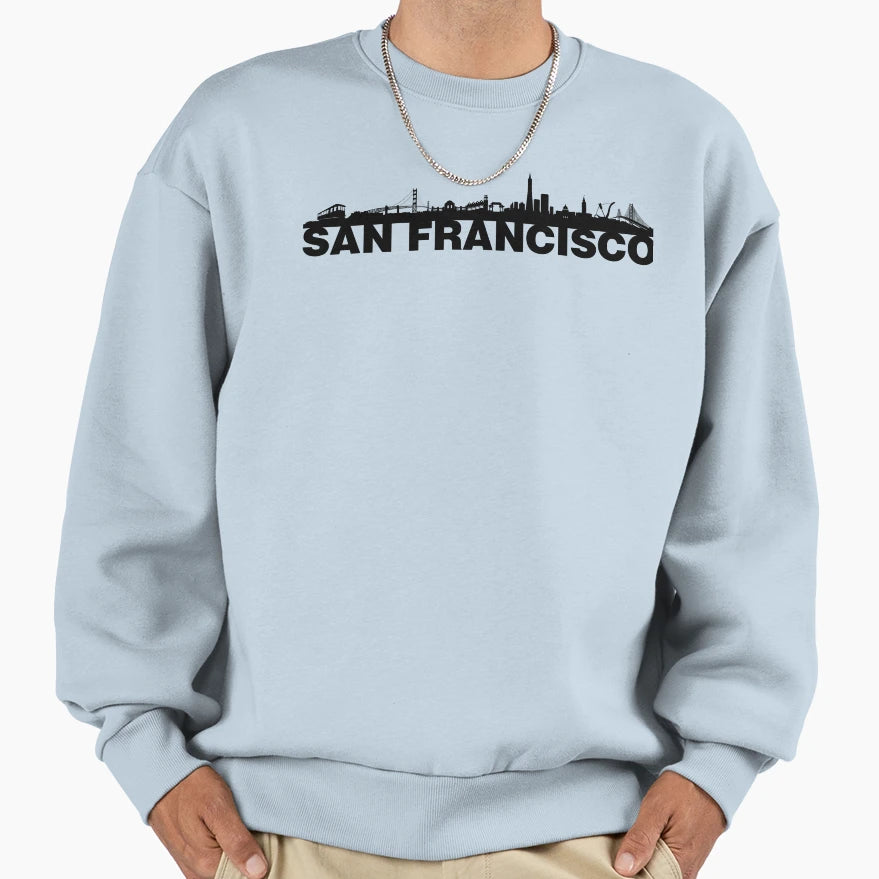 San Francisco Silhouetted Skyline Sweatshirt - Streetwear Style Men Women - T-Shirt, Sweatshirt, Hoodie