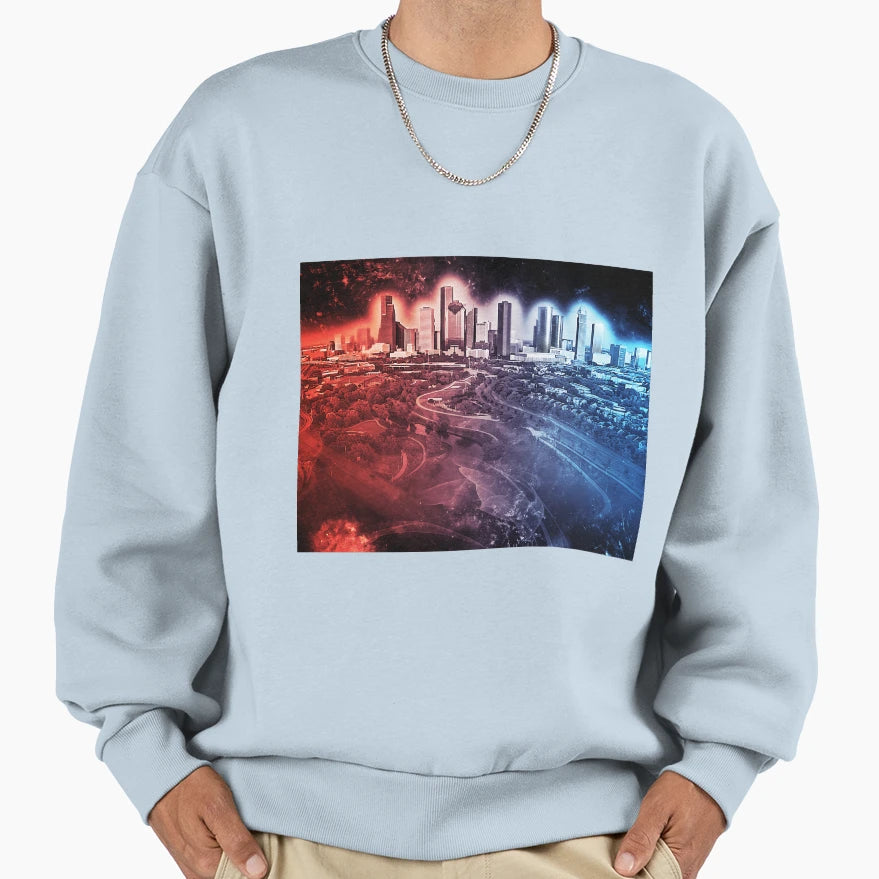 Houston Skyline Sweatshirt - Unique Graphic for Adults - T-Shirt, Sweatshirt, Hoodie