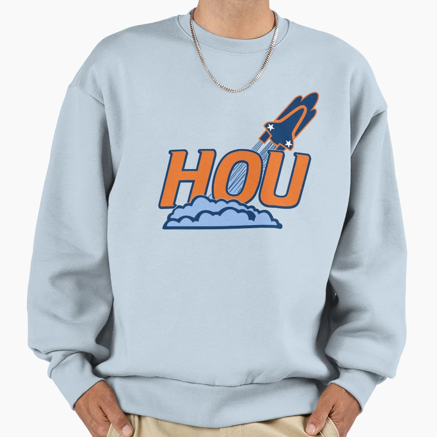 Houston Blast Off Sweatshirt - Graphic Print Unisex - T-Shirt, Sweatshirt, Hoodie