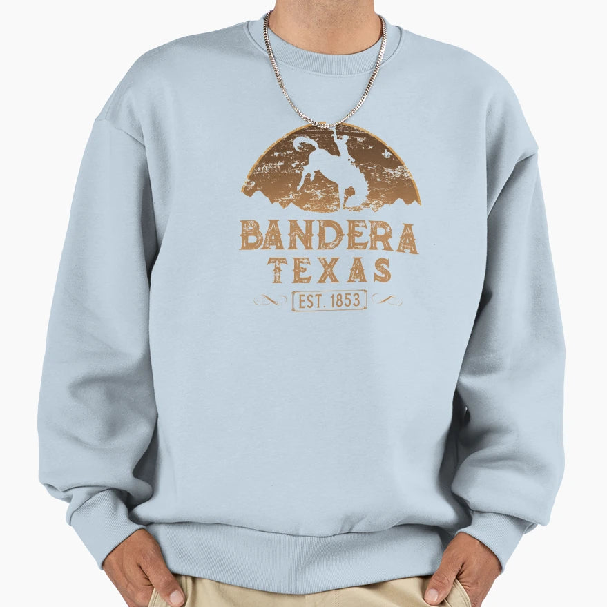 Bandera Texas Wild West Cowboy Sweatshirt - Trendy Graphic Men Women - T-Shirt, Sweatshirt, Hoodie