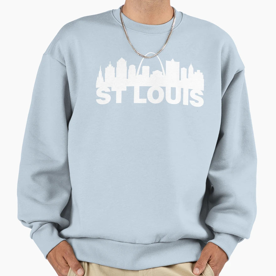 St Louis Silhouetted Skyline Landmark Sweatshirt - Unique Graphic Men Women - T-Shirt, Sweatshirt, Hoodie