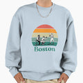 Boston City Skyline Baseball T-Shirt - Aesthetic Graphic Men Women - T-Shirt, Sweatshirt, Hoodie