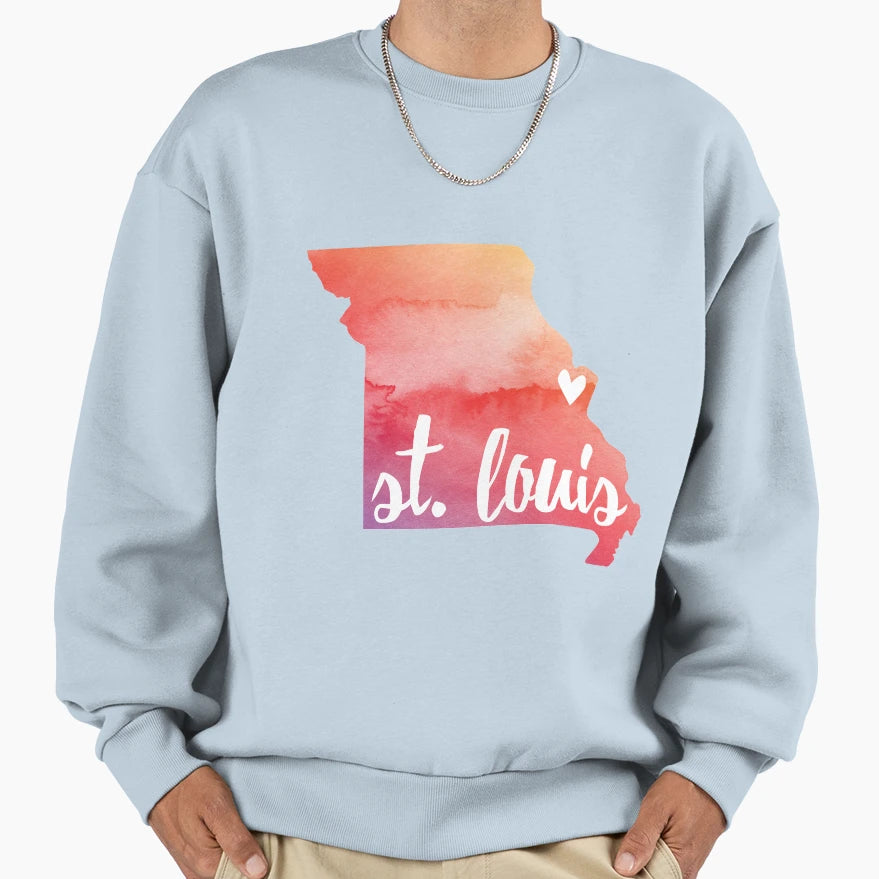 St Louis Missouri Sweatshirt - Novelty Apparel for Adults - T-Shirt, Sweatshirt, Hoodie