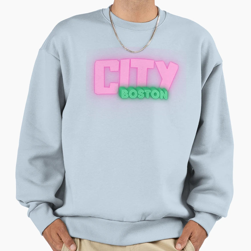 Boston Sweatshirt - Minimalist Print Men Women - T-Shirt, Sweatshirt, Hoodie
