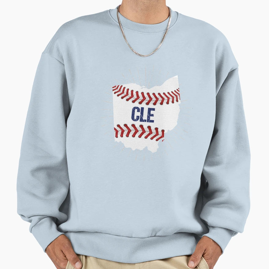 Cle Baseball Sweatshirt - Aesthetic Graphic for Adults - T-Shirt, Sweatshirt, Hoodie