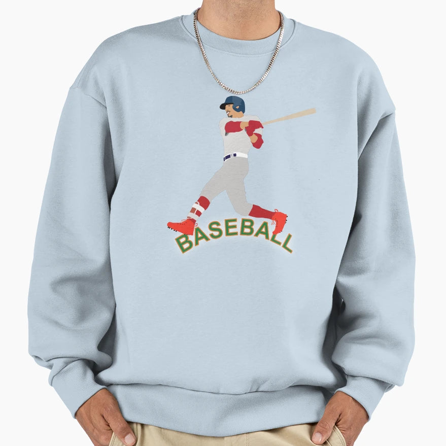 Baseball Player Action Sweatshirt - Minimalist Print for Adults - T-Shirt, Sweatshirt, Hoodie