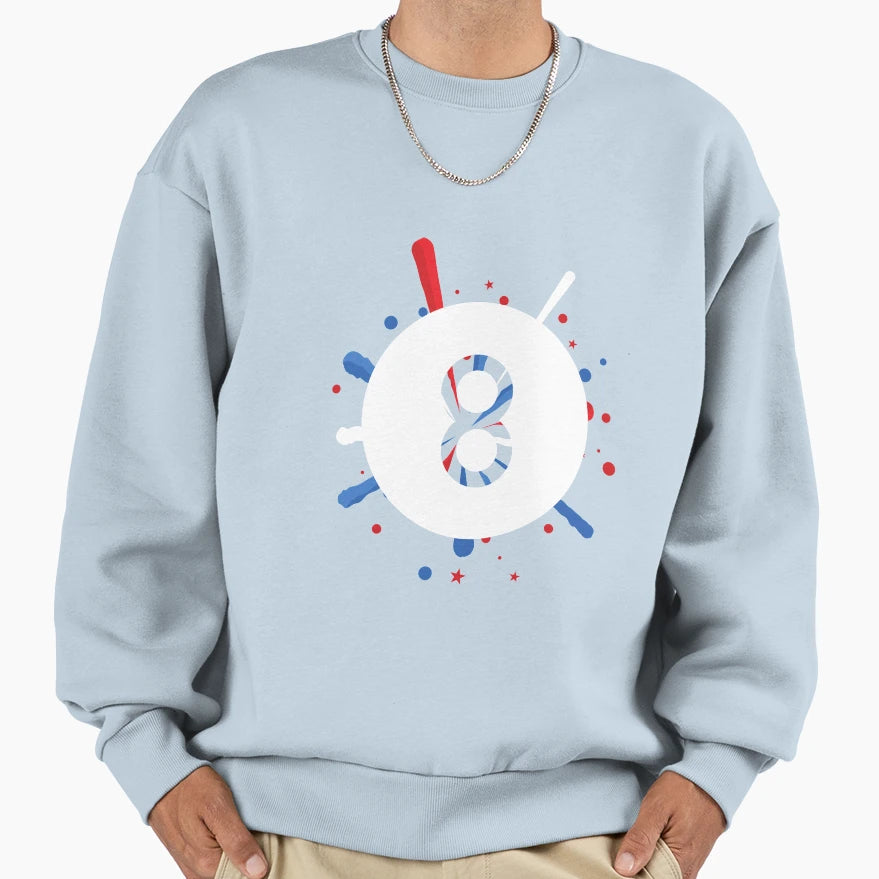 Pool Player American Flag Sweatshirt - Custom Art Print Unisex - T-Shirt, Sweatshirt, Hoodie