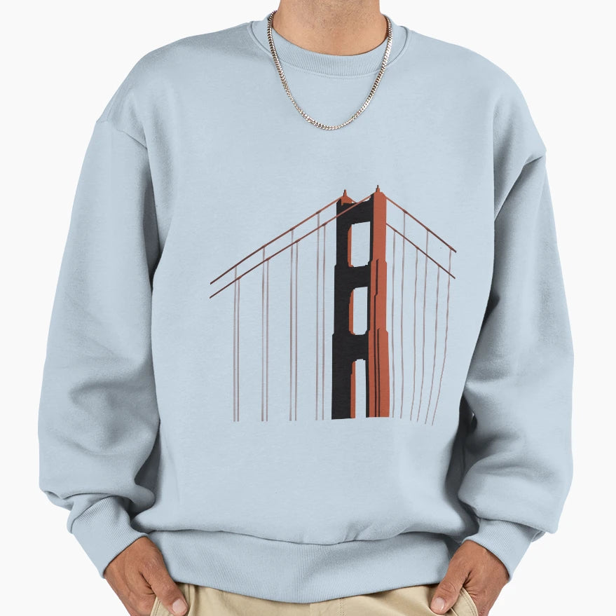 San Franciscos Iconic Golden Gate Sweatshirt - Fun Novelty Design Unisex - T-Shirt, Sweatshirt, Hoodie