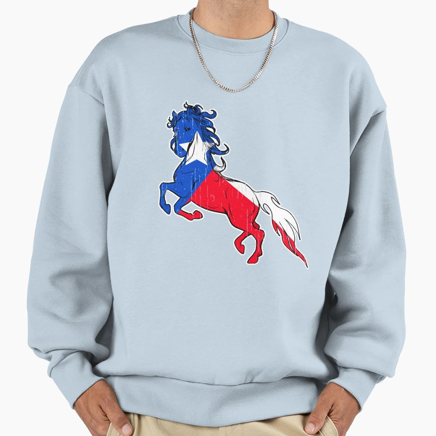 Texan Texas Flag Horse Sweatshirt - Novelty Apparel Men Women - T-Shirt, Sweatshirt, Hoodie