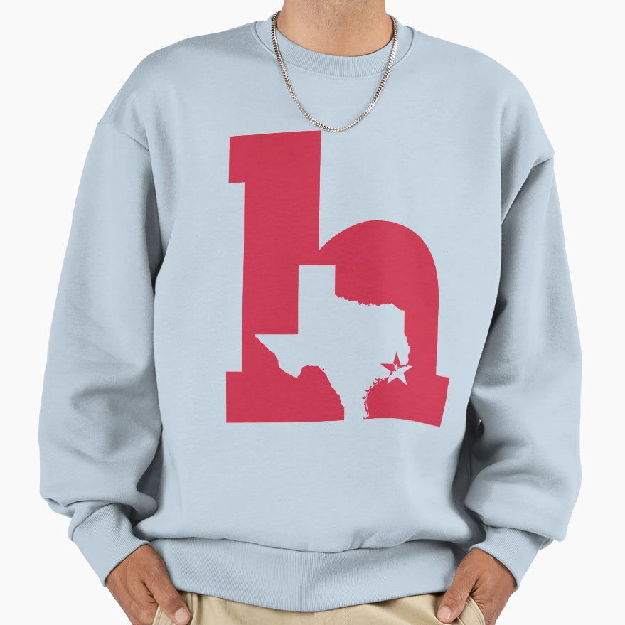 Lowercase H Red Sweatshirt - Unique Graphic for Adults - T-Shirt, Sweatshirt, Hoodie