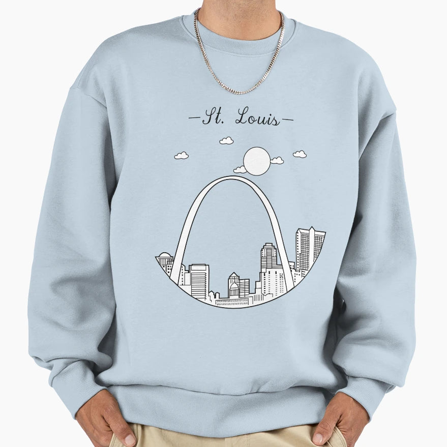 St Louis Skyline Sweatshirt - Graphic Print Men Women - T-Shirt, Sweatshirt, Hoodie