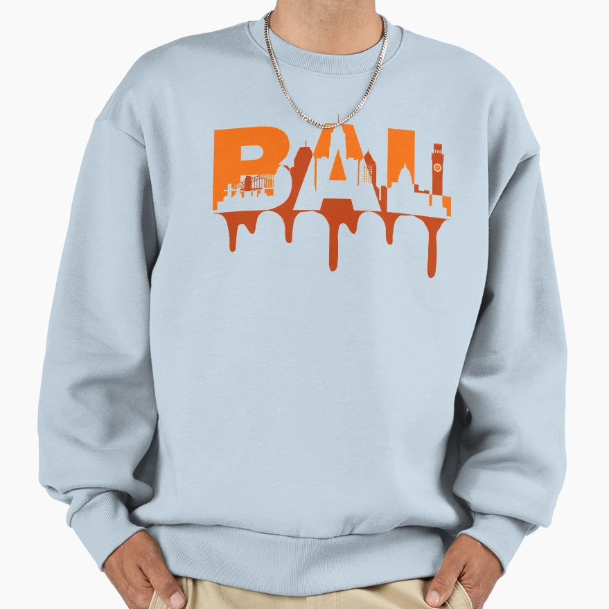 Baltimore City Skyline Sweatshirt - Minimalist Print for Adults - T-Shirt, Sweatshirt, Hoodie