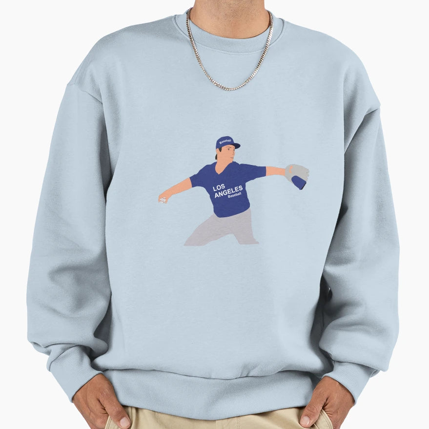 Baseball Player Action Sweatshirt - Trendy Graphic for Adults - T-Shirt, Sweatshirt, Hoodie