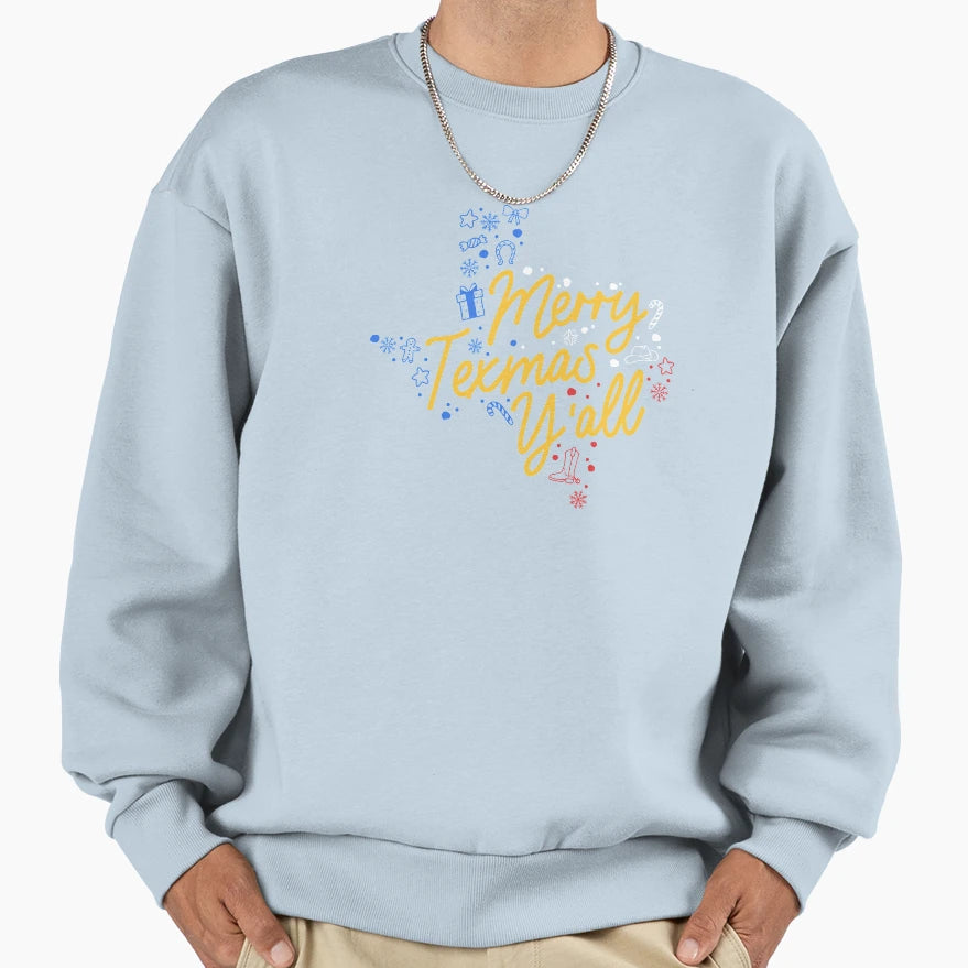 Merry Texmas Yall Country Sweatshirt - Aesthetic Graphic for Adults - T-Shirt, Sweatshirt, Hoodie
