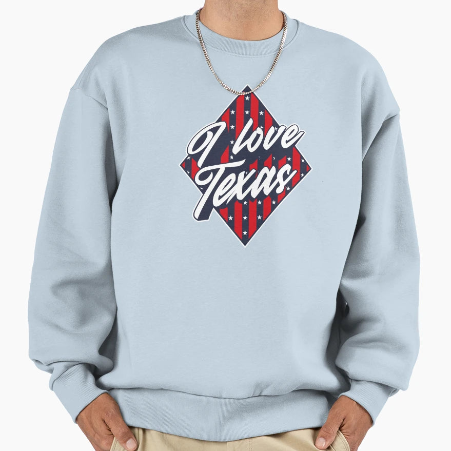 American National Flag I Love Sweatshirt - Fun Novelty Design for Adults - T-Shirt, Sweatshirt, Hoodie