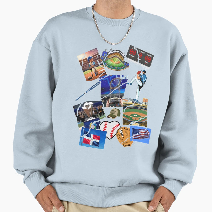 Baseball Collage Sweatshirt - Trendy Graphic Unisex - T-Shirt, Sweatshirt, Hoodie