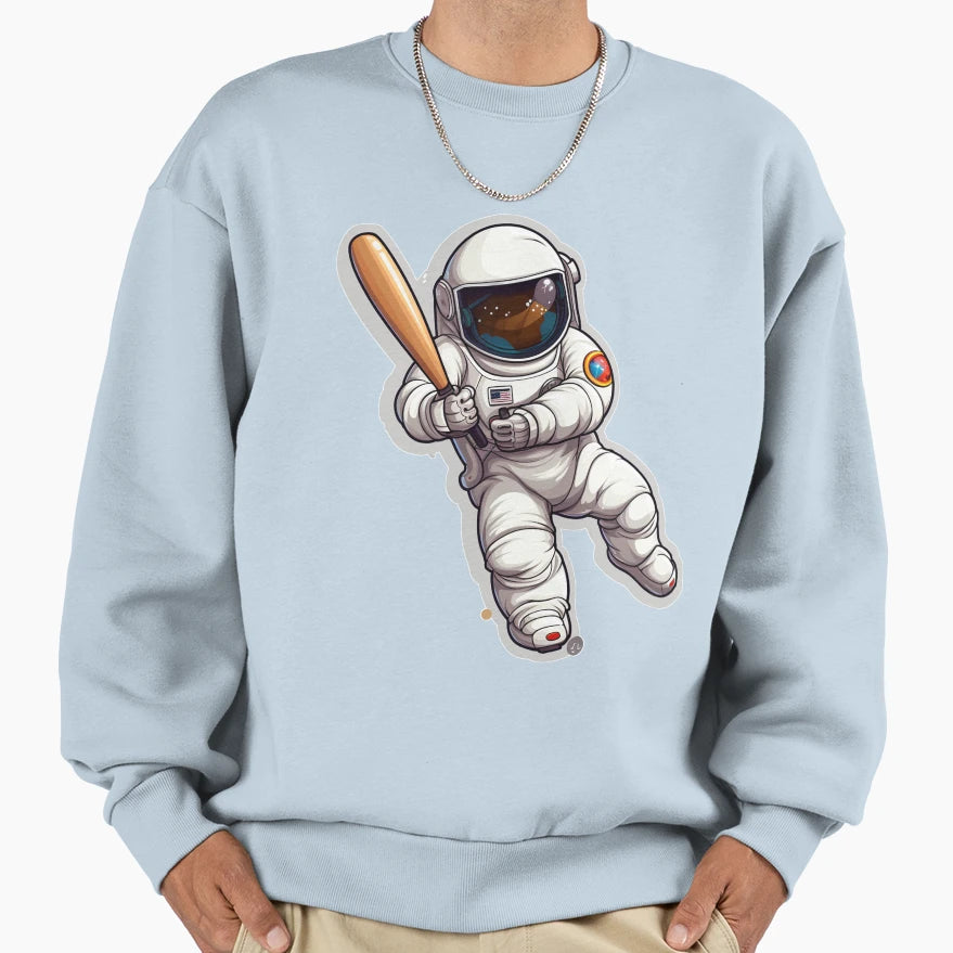 Baseball Astronaut Sweatshirt - Streetwear Style Men Women - T-Shirt, Sweatshirt, Hoodie