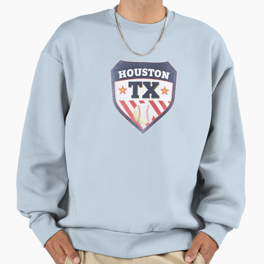 Houston Baseball Texas Badge Gift Sweatshirt - Minimalist Print Men Women - T-Shirt, Sweatshirt, Hoodie