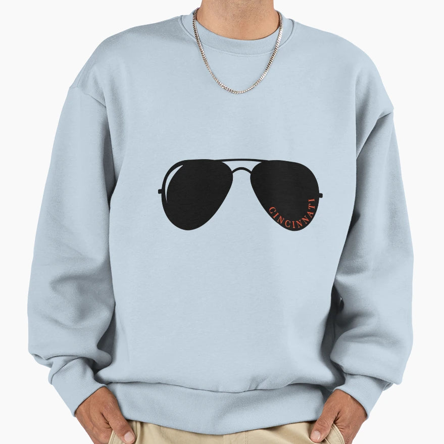 Cincinnati Sunglasses Sweatshirt - Unique Graphic Men Women - T-Shirt, Sweatshirt, Hoodie