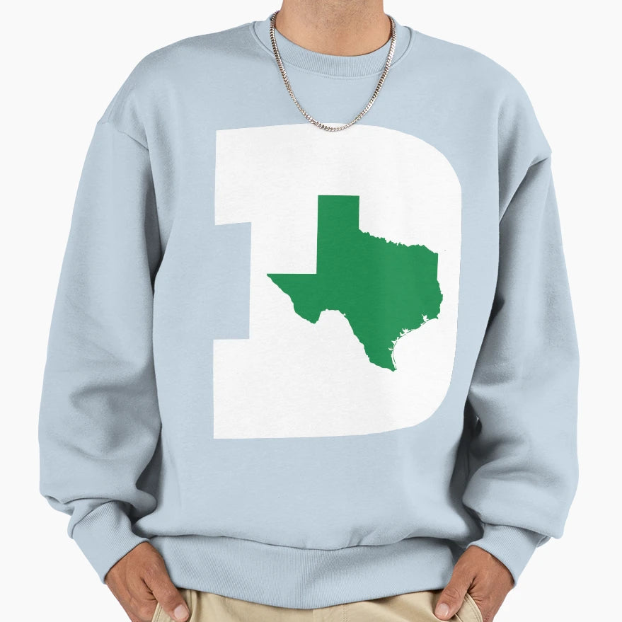 D Texas White Green Sweatshirt - Fun Novelty Design Men Women - T-Shirt, Sweatshirt, Hoodie