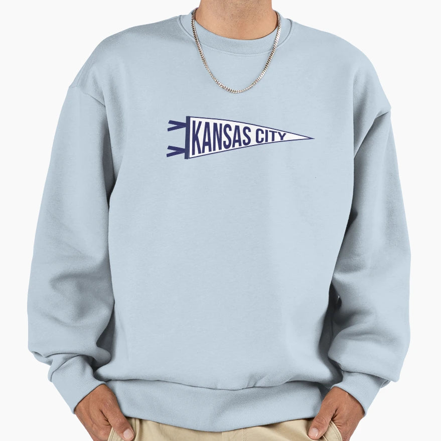 Kansas City Pennant Sweatshirt - Minimalist Print Unisex - T-Shirt, Sweatshirt, Hoodie