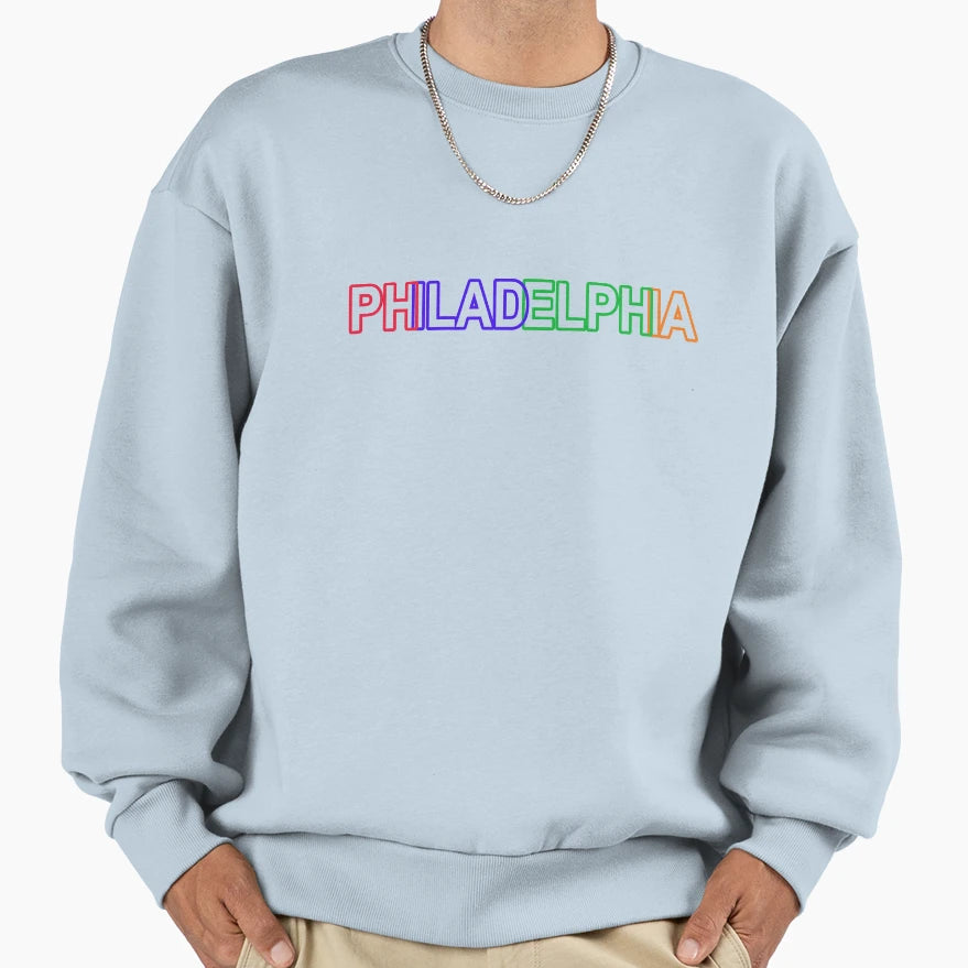 Philadelphia Neon Sweatshirt - Casual Everyday Wear for Adults - T-Shirt, Sweatshirt, Hoodie