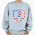 Baseball Player American Flag Home Sweatshirt - Novelty Apparel for Adults - T-Shirt, Sweatshirt, Hoodie