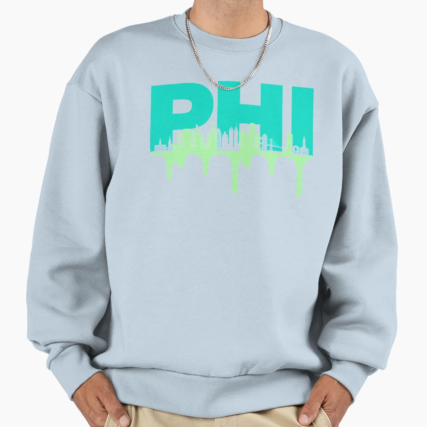 Philadelphia Silhouetted Skyline Sweatshirt - Minimalist Print Unisex - T-Shirt, Sweatshirt, Hoodie