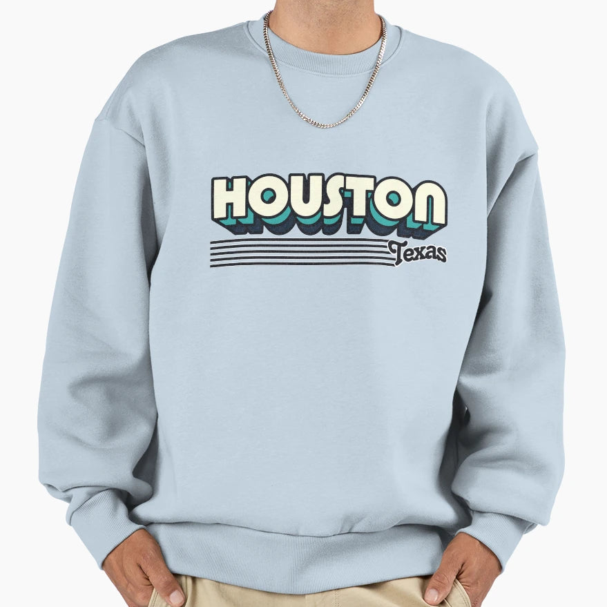 Houston Texas Stripes Sweatshirt - Unique Graphic Men Women - T-Shirt, Sweatshirt, Hoodie