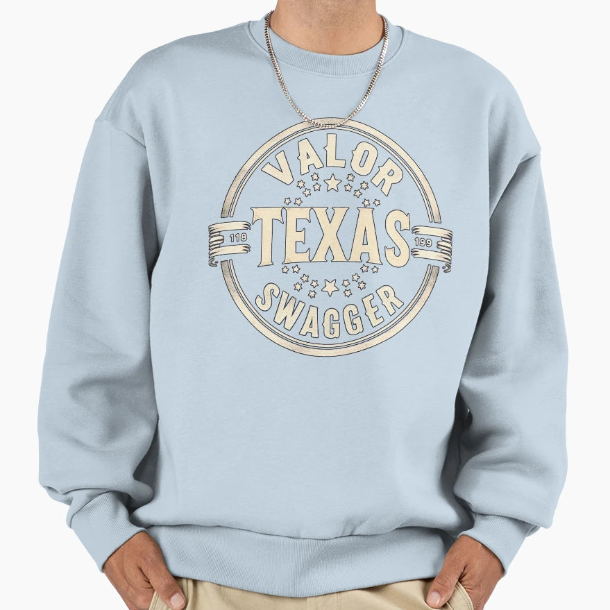 Texas Valor Swagger Logo Sweatshirt - Minimalist Print for Adults - T-Shirt, Sweatshirt, Hoodie