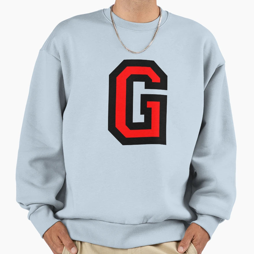 Letter G Two Color Red Black Sweatshirt - Novelty Apparel Men Women - T-Shirt, Sweatshirt, Hoodie