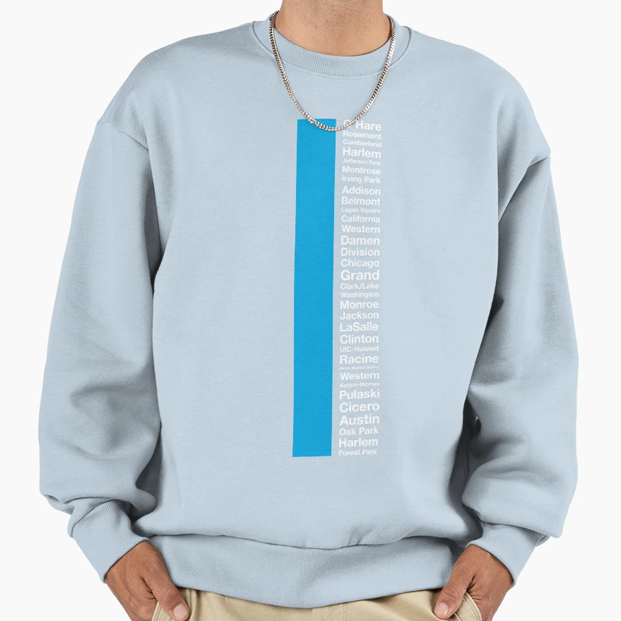 Cta Blue Line Sweatshirt - Trendy Graphic Men Women - T-Shirt, Sweatshirt, Hoodie