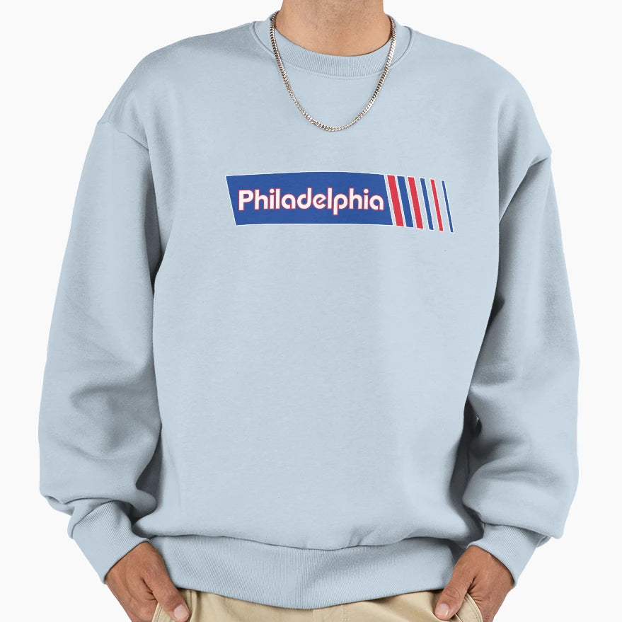 Philadelphia Race Stripe Sweatshirt - Unique Graphic Men Women - T-Shirt, Sweatshirt, Hoodie
