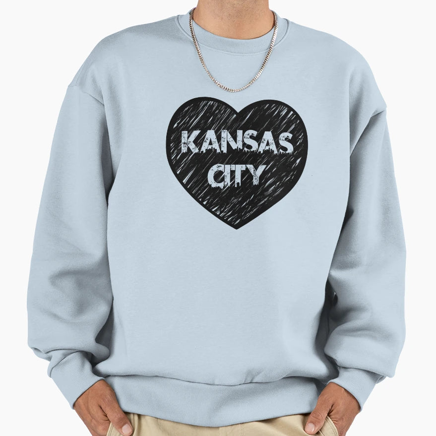 I Love Kansas City I Heart Kc Sweatshirt - Casual Everyday Wear for Adults - T-Shirt, Sweatshirt, Hoodie