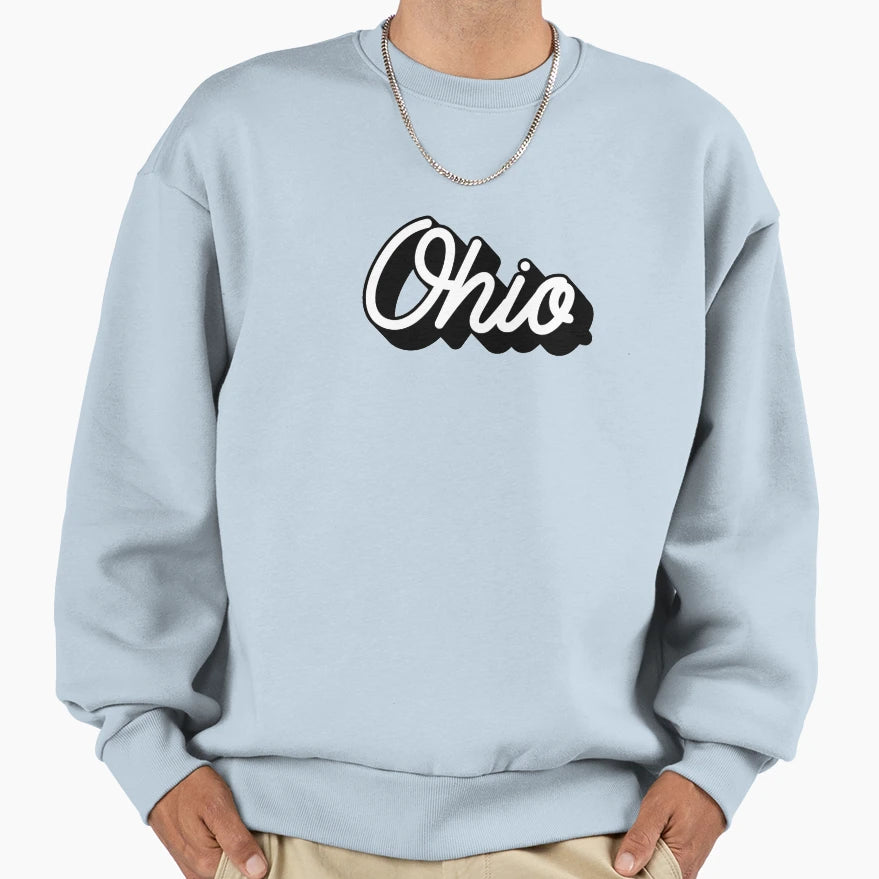 Dimensional Script Ohio Souvenir Sweatshirt - Novelty Apparel Unisex - T-Shirt, Sweatshirt, Hoodie