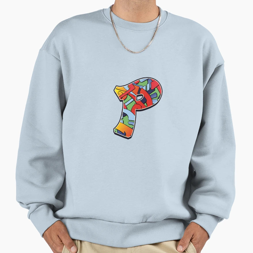 Letter P Color Sweatshirt - Trendy Graphic Unisex - T-Shirt, Sweatshirt, Hoodie