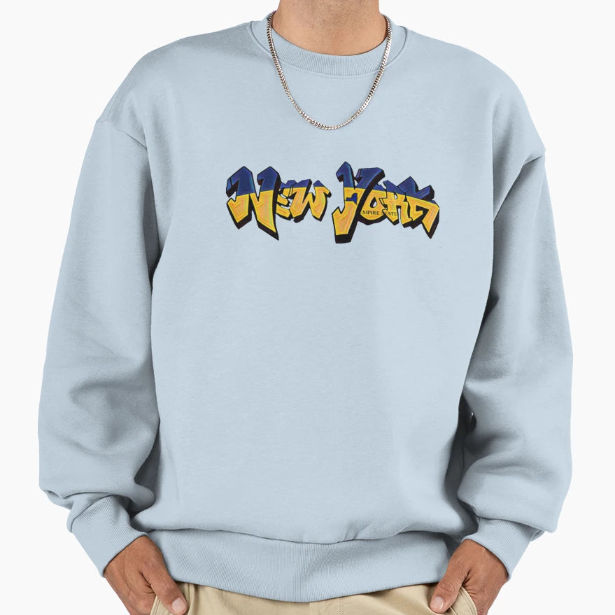 New York License Plate Graffiti Sweatshirt - Fun Novelty Design Unisex - T-Shirt, Sweatshirt, Hoodie