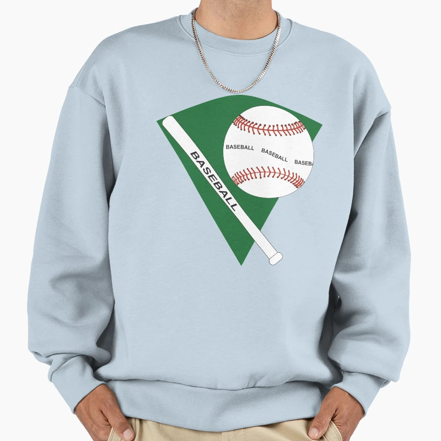 Baseball Ball And Bat Sweatshirt - Unique Graphic Unisex - T-Shirt, Sweatshirt, Hoodie