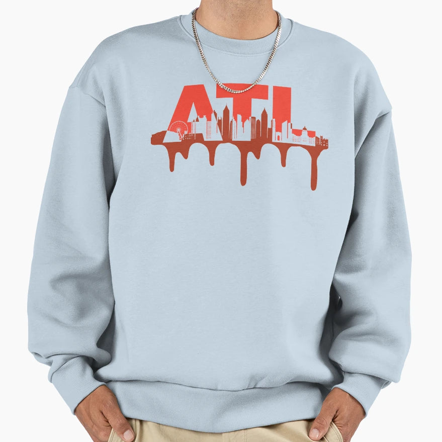 Atlanta City Skyline Silhouetted Sweatshirt - Streetwear Style Men Women - T-Shirt, Sweatshirt, Hoodie